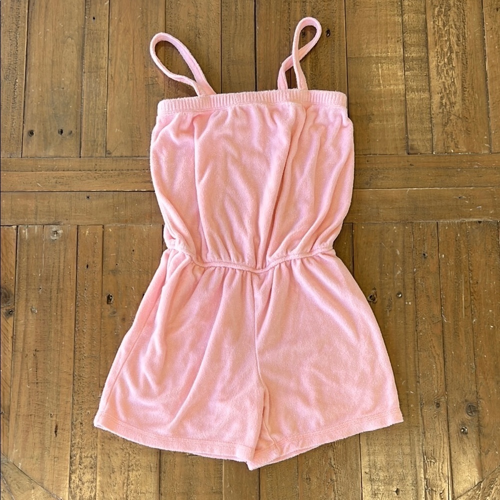 Hanna andersson pink Terrycloth short romper
